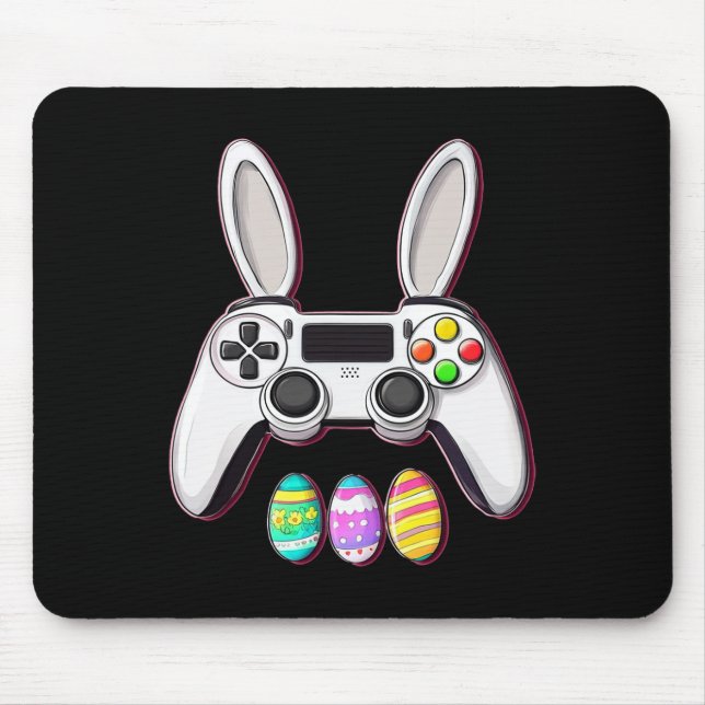 Alfombrilla De Ratón Video Game Bunny Eggs Controller Easter Day Gaming (Frente)