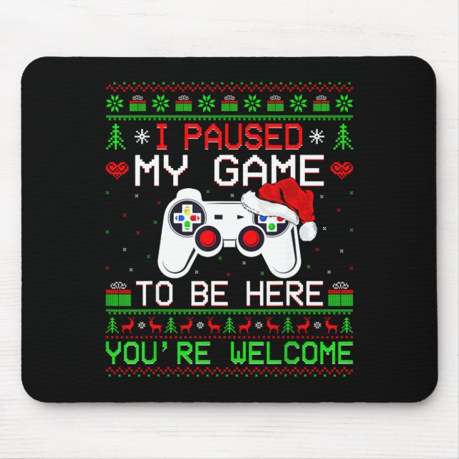Alfombrilla De Ratón Video Game Christmas Ugly Sweater Funny Gamer Gami (Frente)