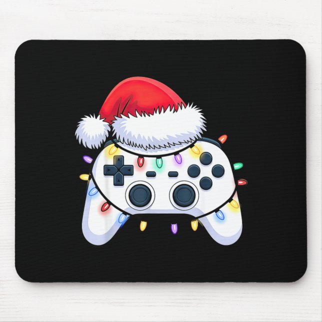 Alfombrilla De Ratón Video Game Controller Christmas Santa Hat Gamer Bo (Frente)