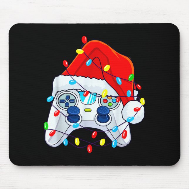 Alfombrilla De Ratón Video Game Controller Christmas Santa Hat Gamer Bo (Frente)
