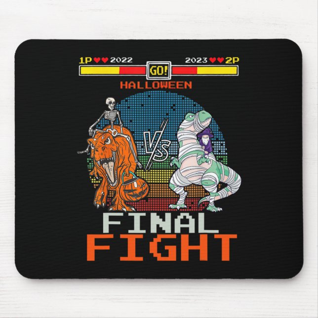 Alfombrilla De Ratón Video Game Halloween T-rex Skeleton Mummy - Final (Frente)