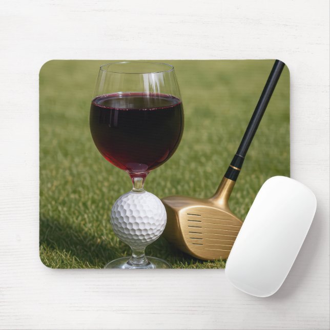 Alfombrilla De Ratón Vidrio De Bola De Golf En La Hierba (Con ratón)
