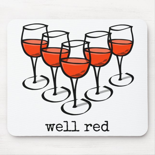 Alfombrilla De Ratón Vidrio personalizado Bueno Humor De Vino Rojo (Frente)