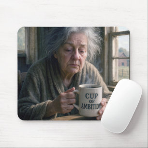 Alfombrilla De Ratón Vieja con taza de café al vapor