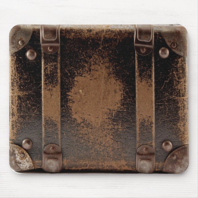 Alfombrilla De Ratón Viejo equipaje de cuero gastado (Frente)