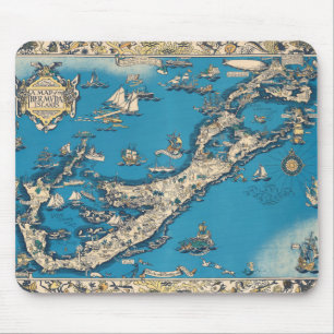 Alfombrilla De Ratón Viejo mapa de las Bermudas