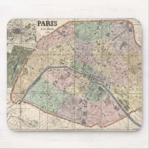 Alfombrilla De Ratón Viejo mapa de París, Francia, Europa