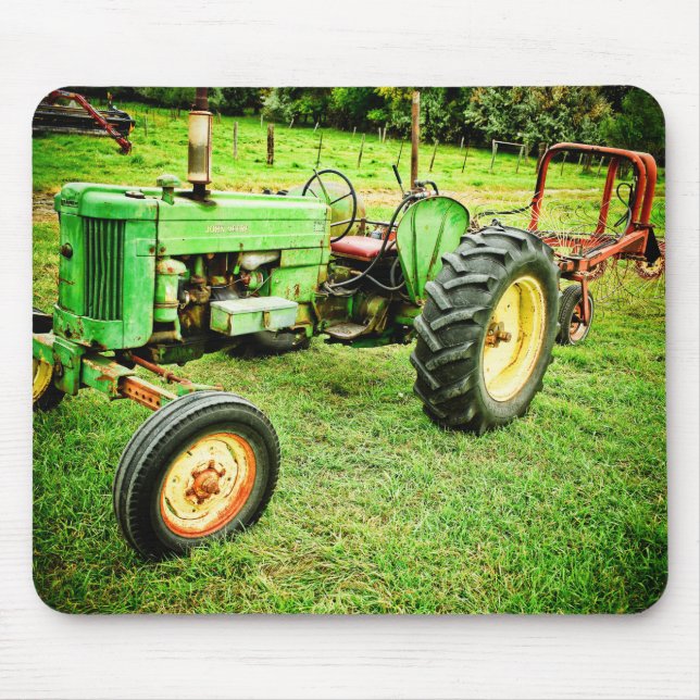 Alfombrilla De Ratón Viejo mousepad verde del tractor (Frente)