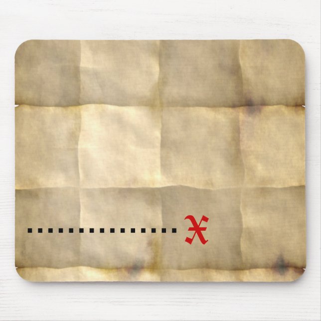 Alfombrilla De Ratón Viejo pergamino, papel del mapa del tesoro (Frente)