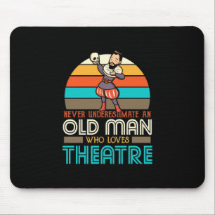 Alfombrilla De Ratón Viejo que ama el teatro