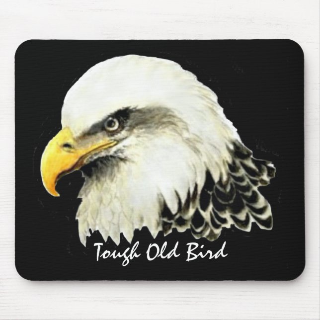 Alfombrilla De Ratón Viejo Viejo Ave Fun Cita Bald Eagle Pintura (Frente)