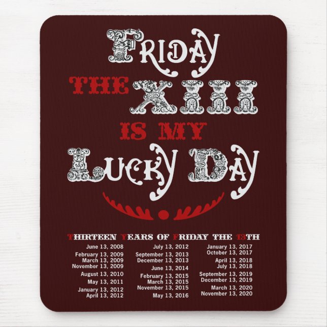 Alfombrilla De Ratón Viernes afortunado el décimotercero Mousepad (Frente)