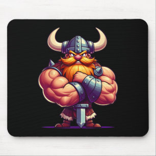 Alfombrilla De Ratón Viking Flexing Muscles Fan Lover Bodybuilding Gym