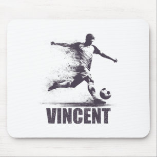 Alfombrilla De Ratón Vincent Fútbol Niños Personalizado Primer Nombre V
