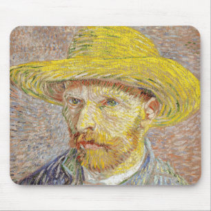 Alfombrilla De Ratón Vincent van Gogh - Autorretrato con sombrero de pa
