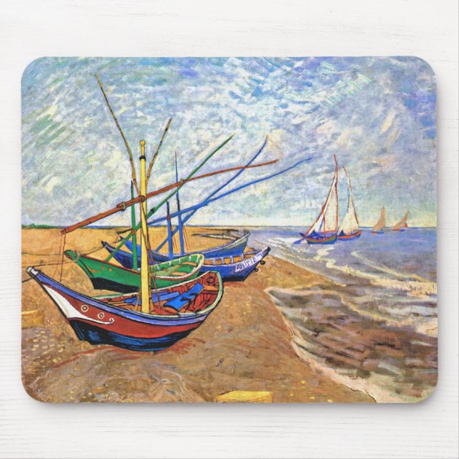 Alfombrilla De Ratón Vincent Van Gogh - Barcos De Pesca En La Playa (Frente)