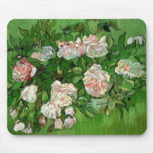 Alfombrilla De Ratón Vincent Van Gogh - Bella Artes de rosas rosadas de