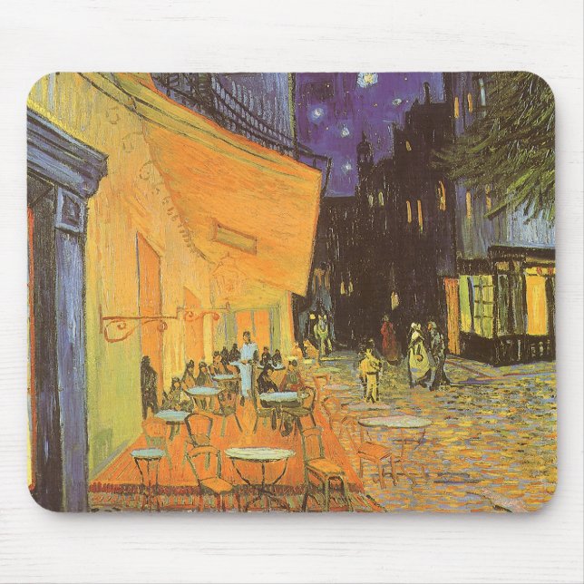 Alfombrilla De Ratón Vincent van Gogh - Cafe Terrace de noche (Frente)