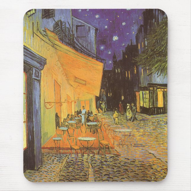 Alfombrilla De Ratón Vincent van Gogh - Cafe Terrace de noche (Frente)