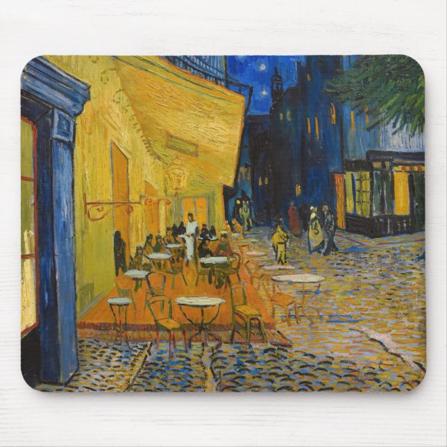 Alfombrilla De Ratón Vincent van Gogh - Cafe Terrace de noche (Frente)