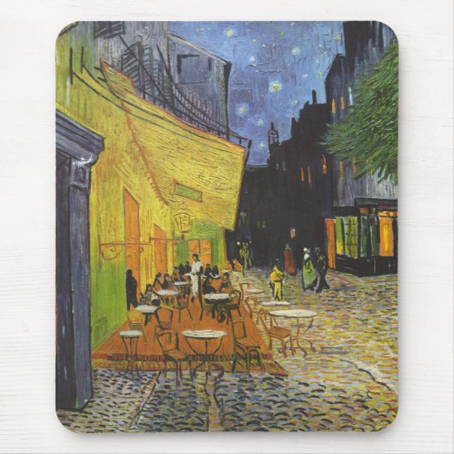 Alfombrilla De Ratón Vincent Van Gogh - Cafetería por la noche (Frente)