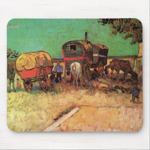 Alfombrilla De Ratón Vincent van Gogh - Campamento de Gitanos Caravanas
