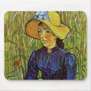 Alfombrilla De Ratón Vincent van Gogh - Campesina con sombrero de paja