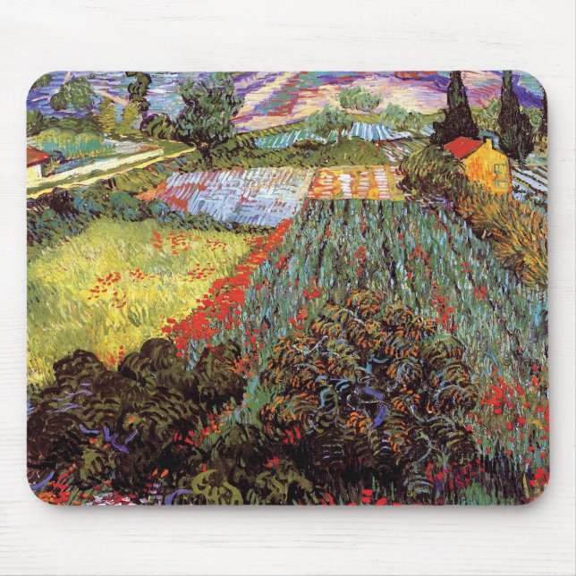 Alfombrilla De Ratón Vincent Van Gogh - Campo Con Bella Artes De Coppie (Frente)