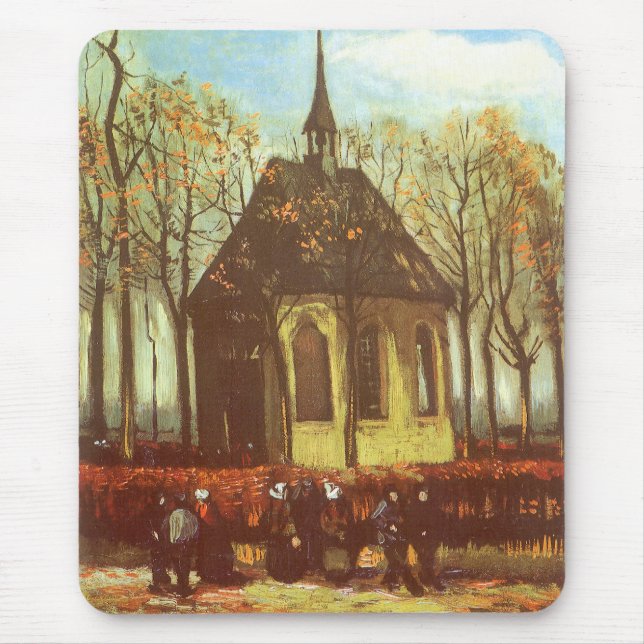 Alfombrilla De Ratón Vincent van Gogh - Capilla de Nuenen, asistentes a (Frente)