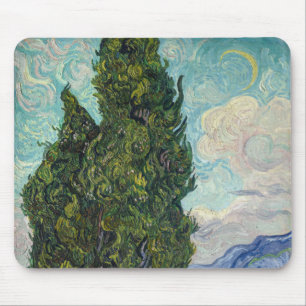 Alfombrilla De Ratón Vincent van Gogh - Cipreses