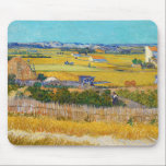 Alfombrilla De Ratón Vincent van Gogh - Cosecha en La Crau<br><div class="desc">Cosecha en La Crau,  con Montmajour en el fondo - Vincent van Gogh,  1888</div>