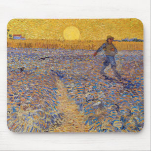 Alfombrilla De Ratón Vincent van Gogh - El sembrador con el sol ponient