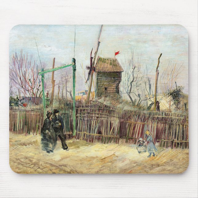 Alfombrilla De Ratón Vincent van Gogh - Escena callejera en Montmartre (Frente)