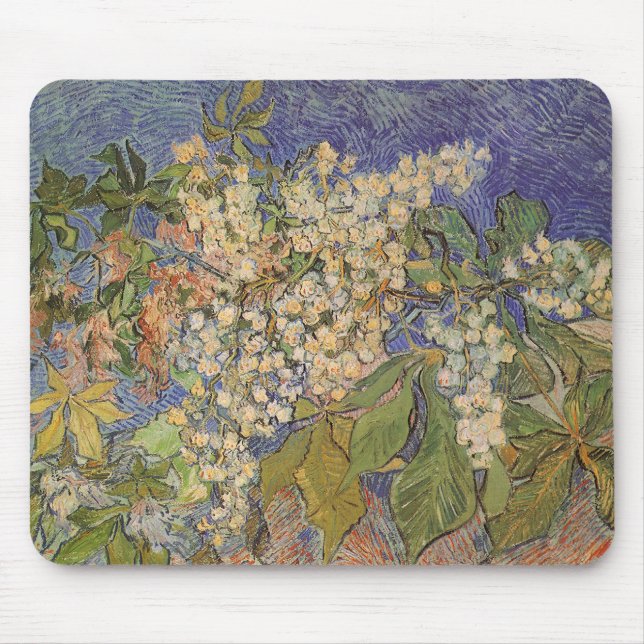 Alfombrilla De Ratón Vincent van Gogh - Florecientes ramas de castaño (Frente)