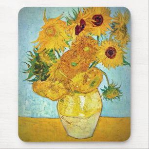 Alfombrilla De Ratón Vincent van Gogh - florero con 12 girasoles