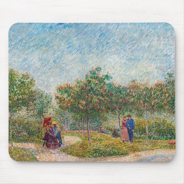 Alfombrilla De Ratón Vincent van Gogh - Jardín en Montmarte con amantes (Frente)
