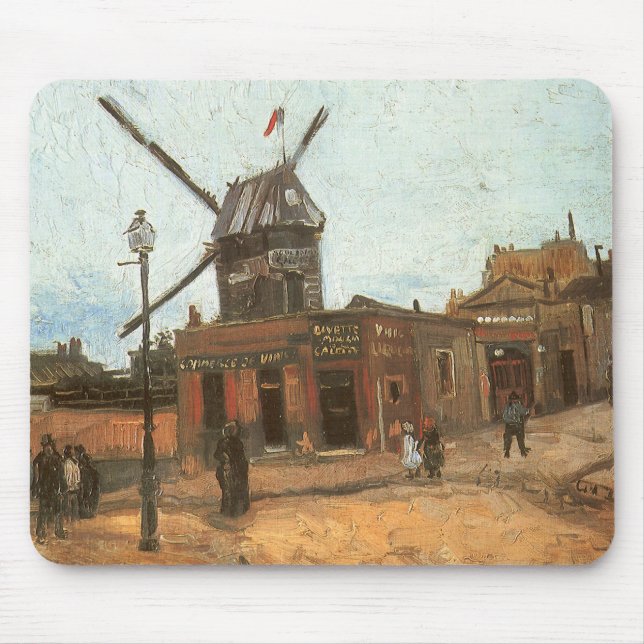 Alfombrilla De Ratón Vincent van Gogh - Moulin de la Galette, molino de (Frente)