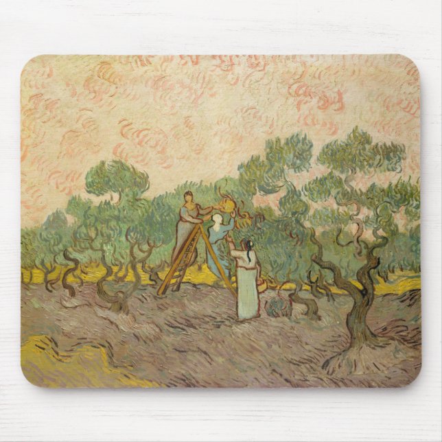 Alfombrilla De Ratón Vincent van Gogh - Mujeres recolectando aceitunas (Frente)