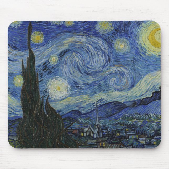 Alfombrilla De Ratón Vincent van Gogh - Noche Starry (Frente)