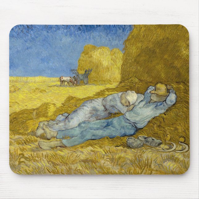 Alfombrilla De Ratón Vincent Van Gogh - Noon, Descanse del trabajo / Si (Frente)