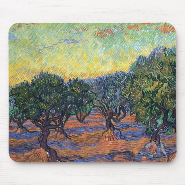 Alfombrilla De Ratón Vincent Van Gogh Olive Grove Impresionsionism Art (Frente)