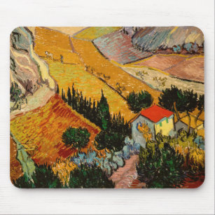 Alfombrilla De Ratón Vincent van Gogh - Paisaje, Casa y Payaso