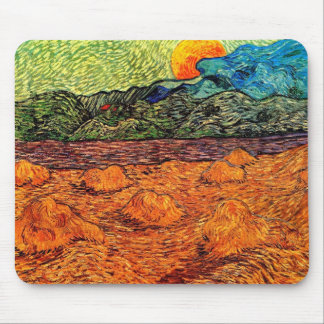 Alfombrilla De Ratón Vincent Van Gogh - Paisaje vespertino con luna cre
