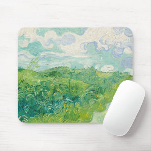 Alfombrilla De Ratón Vincent Van Gogh pintando Campo de trigo verde 