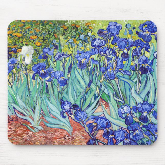 Alfombrilla De Ratón Vincent Van Gogh pintando Lirios (Frente)