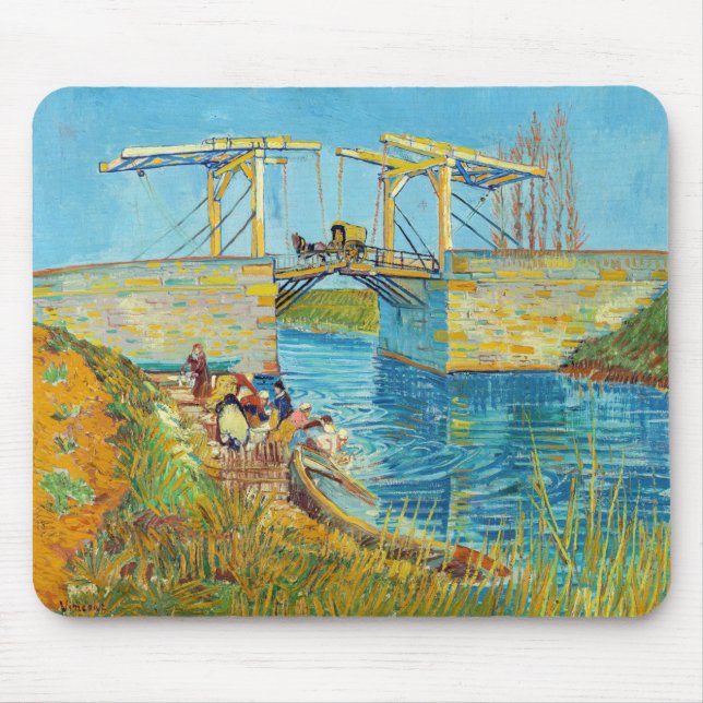 Alfombrilla De Ratón Vincent van Gogh - Puente Langlois en Arles #1 (Frente)