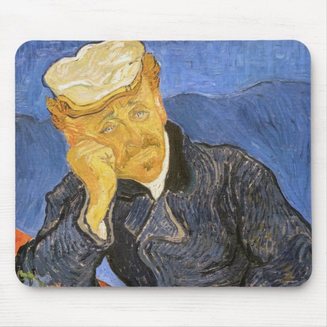 Alfombrilla De Ratón Vincent Van Gogh - Retrato del Médica Paul Gachet (Frente)