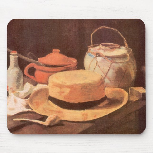 Alfombrilla De Ratón Vincent van Gogh - Still Life w Yellow Straw Gorra (Frente)