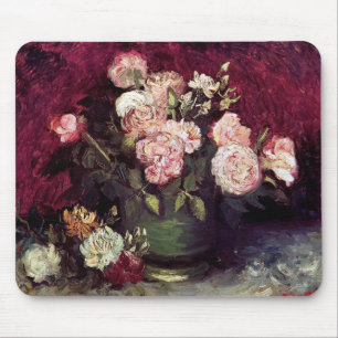 Alfombrilla De Ratón Vincent Van Gogh - Tazón con Peonías y Rosas