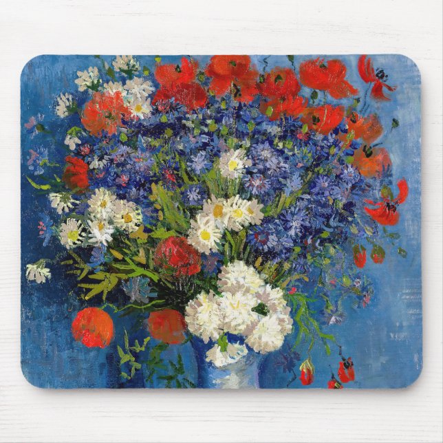 Alfombrilla De Ratón Vincent van Gogh - Vase con Cornflowers & Poppies (Frente)